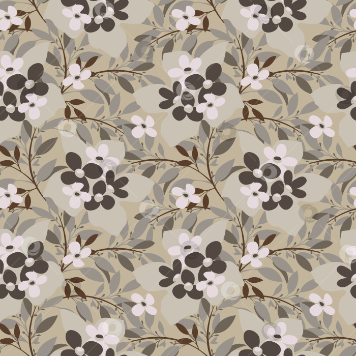 Скачать Векторный цветочный бесшовный узор фотосток Ozero