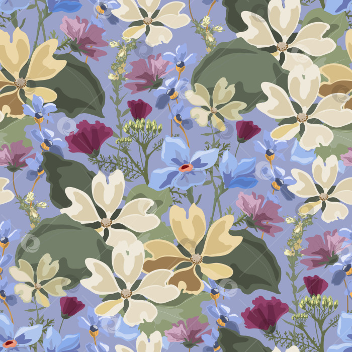 Скачать Векторный цветочный бесшовный узор фотосток Ozero