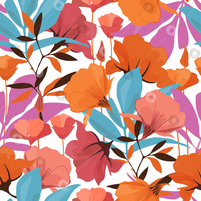 Скачать Векторный цветочный бесшовный узор фотосток Ozero