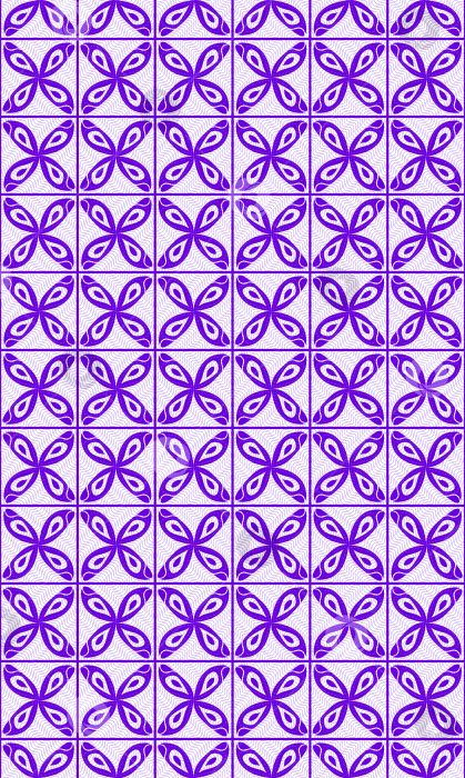 Скачать Бесшовный векторный узор с фиолетовыми прямоугольниками цветочной формы и волнистыми линиями внутри. фотосток Ozero