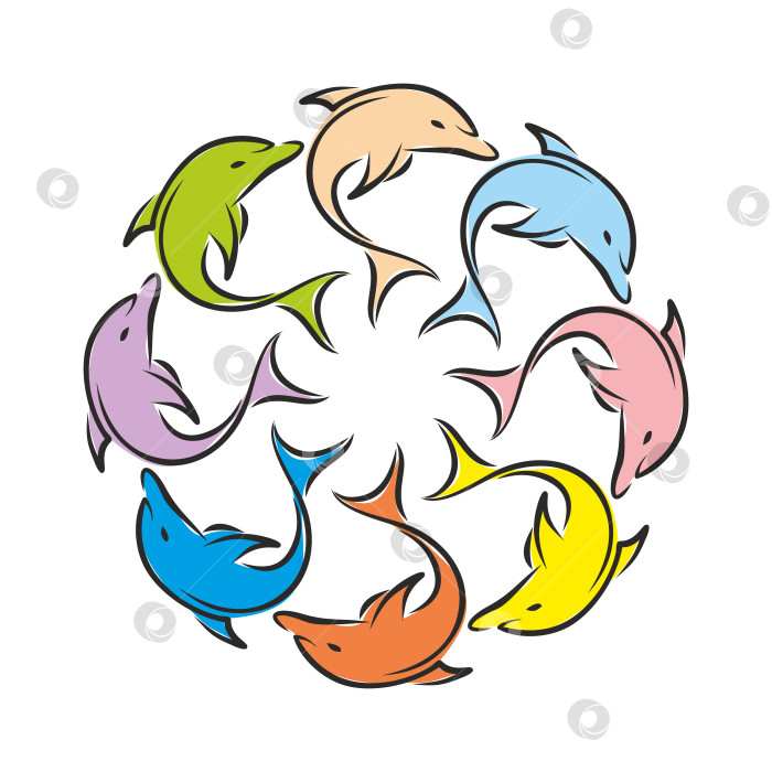 Скачать Логотип с дельфинами. фотосток Ozero