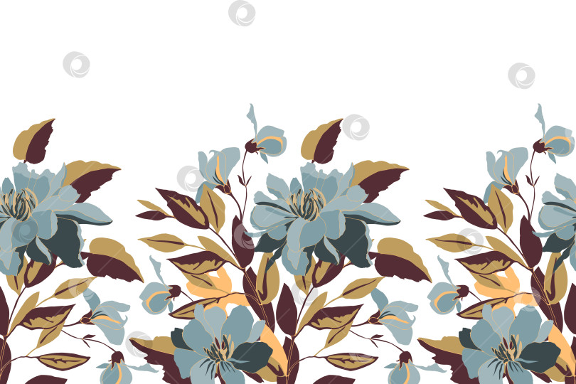 Скачать Векторный цветочный бесшовный узор, кайма фотосток Ozero