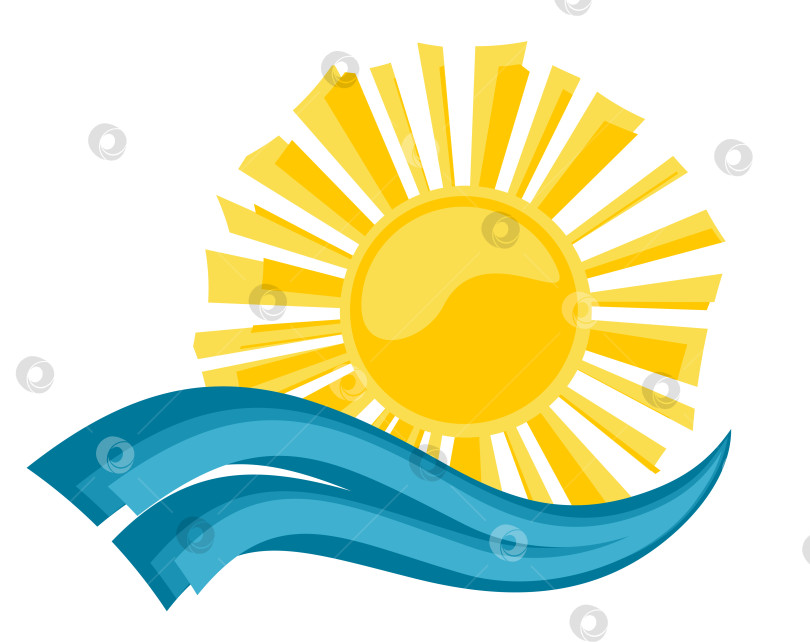 Скачать Логотип солнце и море. фотосток Ozero