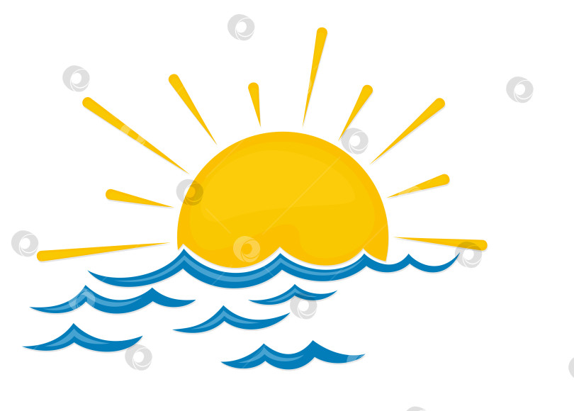 Скачать Логотип солнце и море. фотосток Ozero