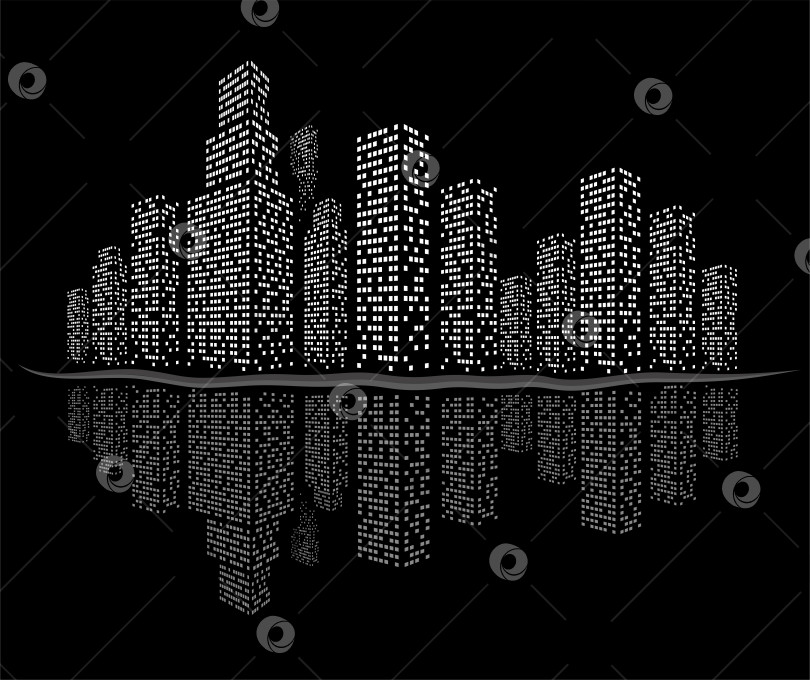 Скачать Ночной городской пейзаж. фотосток Ozero