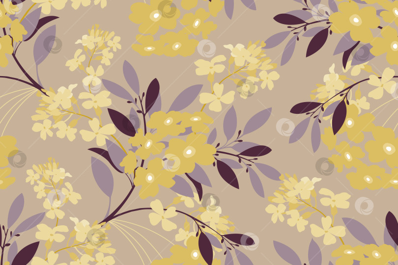 Скачать Векторный цветочный бесшовный узор фотосток Ozero