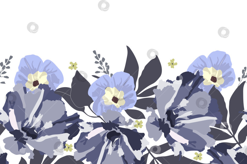 Скачать Цветочный векторный бесшовный узор, кайма. фотосток Ozero