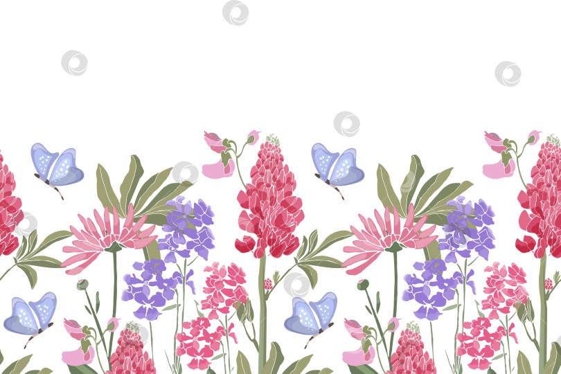 Скачать Векторная цветочная бесшовная кайма. фотосток Ozero