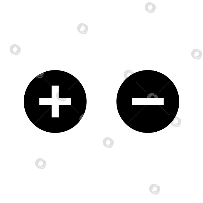 Скачать Значок плюса и минуса фотосток Ozero