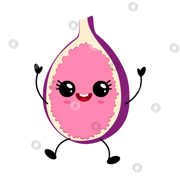 Скачать Милый розовый инжир с большими глазами и улыбающимся личиком фотосток Ozero