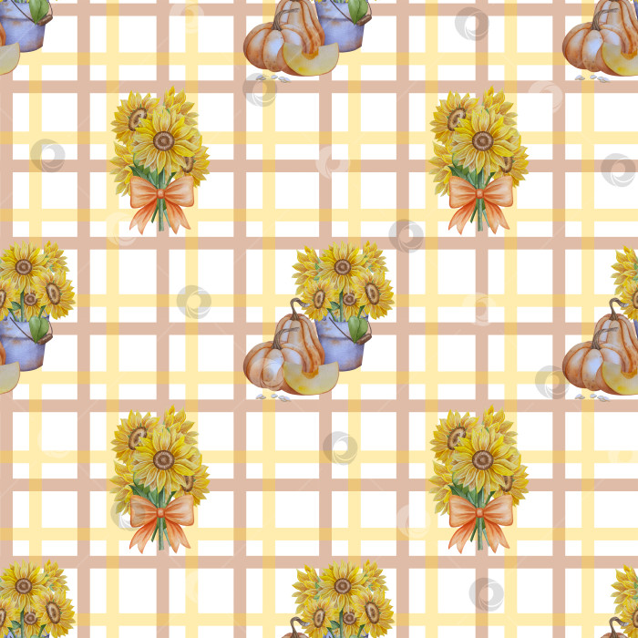 Скачать Коллекция осенних элементов. Осенние композиции с тыквами, кленовыми листьями, подсолнухом, рожью. Акварельная иллюстрация дня благодарения за урожай. Иллюстрации ручной росписи для дизайна, полиграфии, Хэллоуина, дня благодарения, социальных сетей. фотосток Ozero