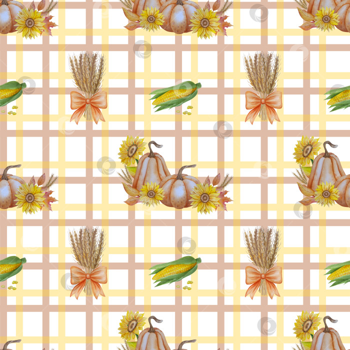 Скачать Коллекция осенних элементов. Осенние композиции с тыквами, кленовыми листьями, подсолнухом, рожью. Акварельная иллюстрация дня благодарения за урожай. Иллюстрации ручной росписи для дизайна, полиграфии, Хэллоуина, дня благодарения, социальных сетей. фотосток Ozero