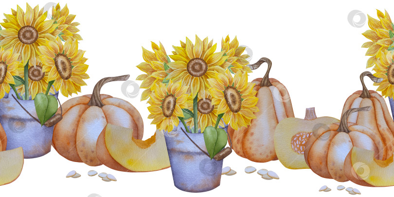 Скачать Коллекция осенних элементов. Осенние композиции с тыквами, кленовыми листьями, подсолнухом, рожью. Акварельная иллюстрация дня благодарения за урожай. Иллюстрации ручной росписи для дизайна, полиграфии, Хэллоуина, дня благодарения, социальных сетей. фотосток Ozero