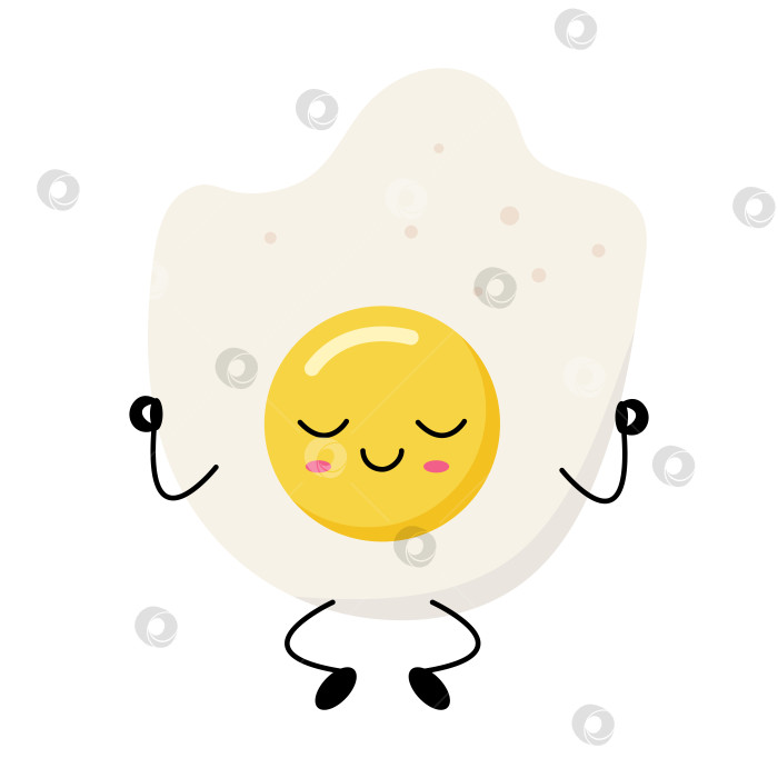 Скачать Милашка-яичница-глазунья подмигивает с довольной улыбкой фотосток Ozero