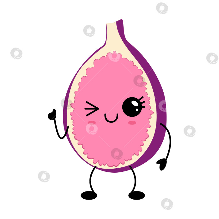 Скачать Кавайный инжир с розовой начинкой и фиолетовой кожурой фотосток Ozero