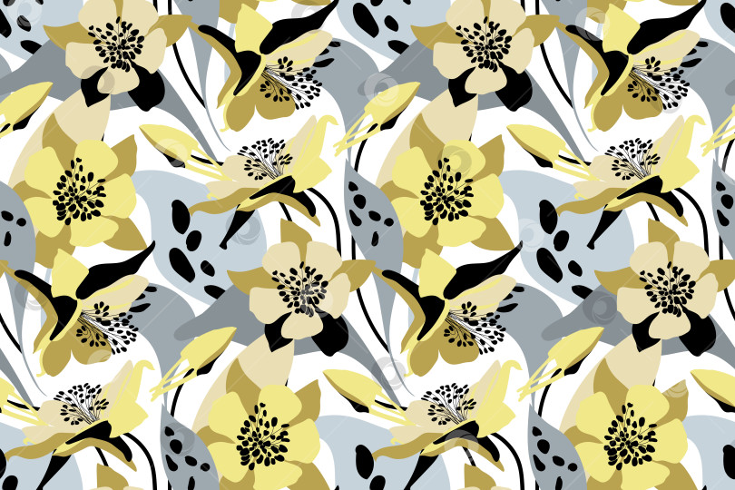 Скачать Векторный цветочный бесшовный узор. Цветочный фон фотосток Ozero