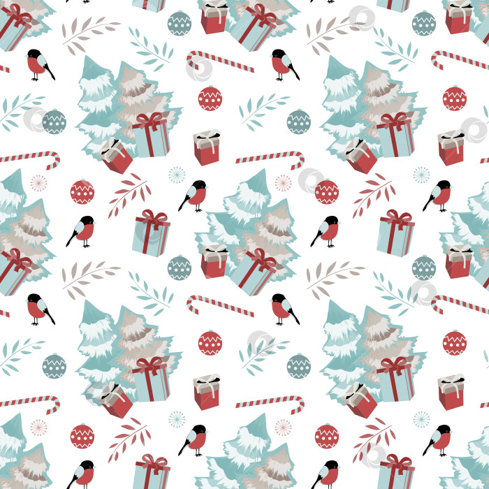 Скачать Счастливого Рождества, счастливого Нового года векторный бесшовный узор фотосток Ozero