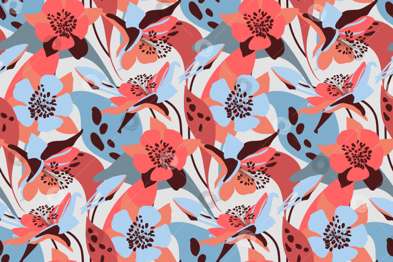 Скачать Векторный цветочный бесшовный узор фотосток Ozero