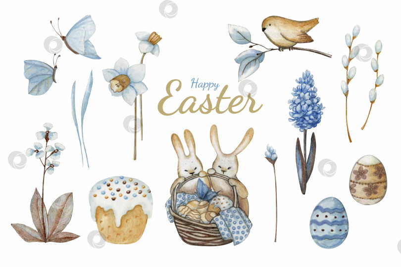 Скачать Векторная пасхальная иллюстрация, набросок цветными карандашами. фотосток Ozero