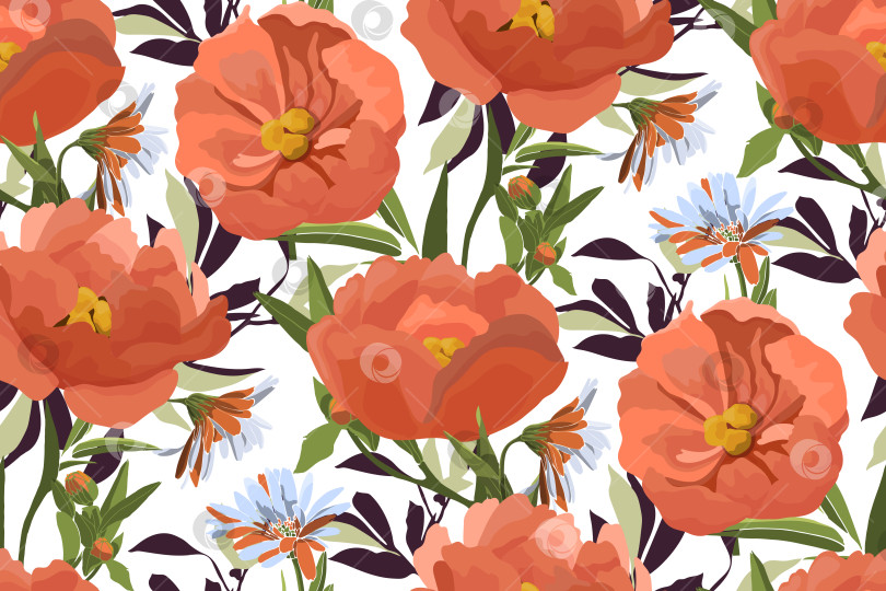 Скачать Векторный цветочный бесшовный узор. фотосток Ozero
