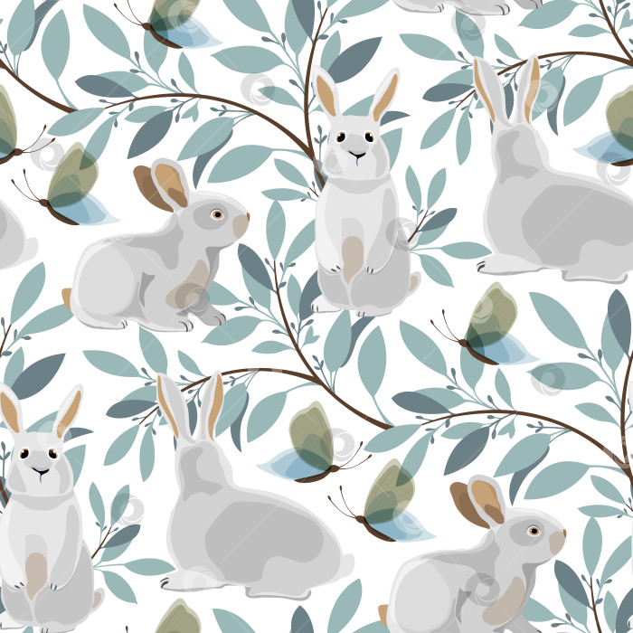 Скачать Векторный пасхальный бесшовный узор фотосток Ozero