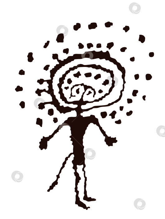 Скачать Наскальный рисунок астронавта. фотосток Ozero