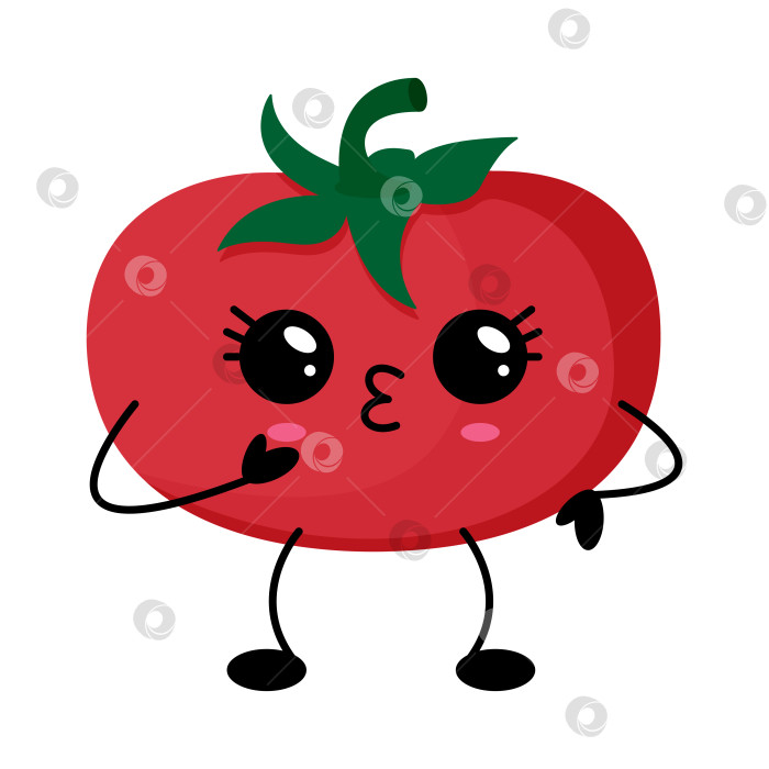 Скачать Симпатичный дизайн персонажа из красного помидора. фотосток Ozero