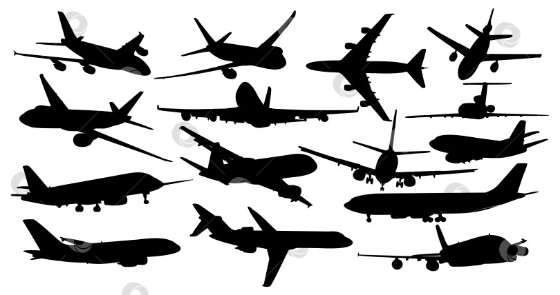 Скачать Набор пассажирских самолетов. фотосток Ozero