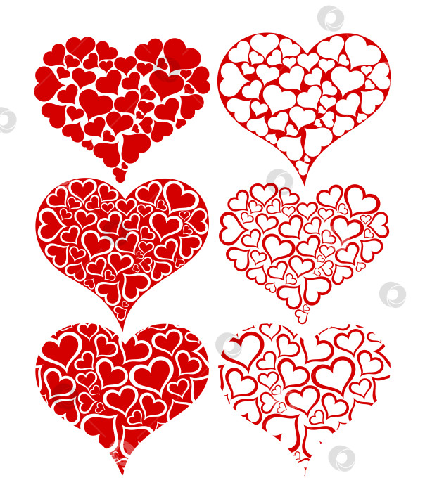 Скачать Набор красных сердец. фотосток Ozero