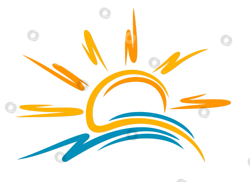 Скачать Логотип солнце и море. фотосток Ozero