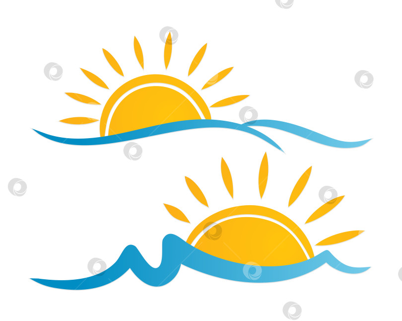 Скачать Логотип солнце и море. фотосток Ozero