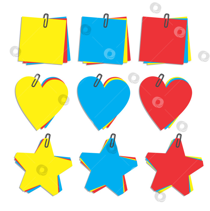 Скачать Набор цветных стикеров. фотосток Ozero