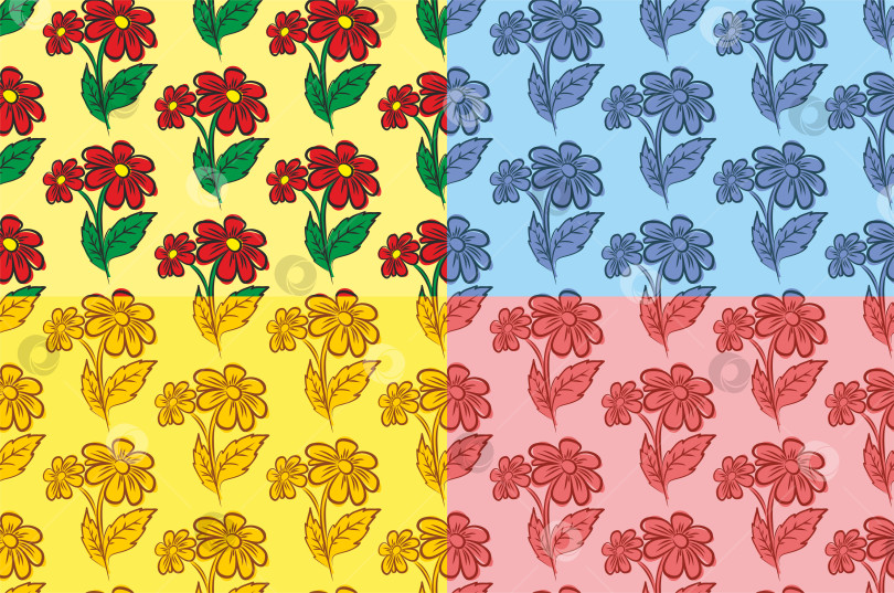 Скачать Бесшовный фоны с цветами. фотосток Ozero