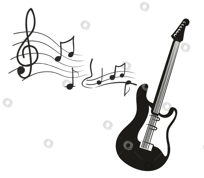 Скачать Гитара с нотами. фотосток Ozero