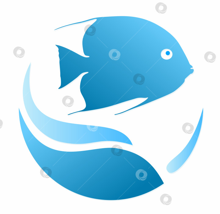 Скачать Символ рыбы с волной. фотосток Ozero