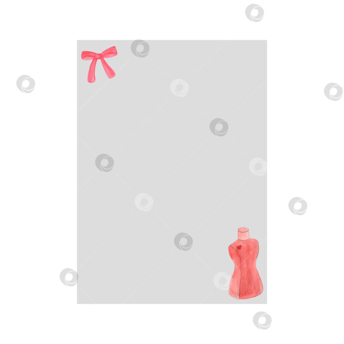 Скачать Акварельная иллюстрация швейного набора. Подходит для студии или школы, а также для дизайнера. Наклейка фотосток Ozero