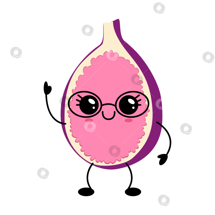 Скачать Милая розовая фигурка. Кавайный персонаж. Улыбающаяся розовая фигурка в очках и с крошечными конечностями фотосток Ozero