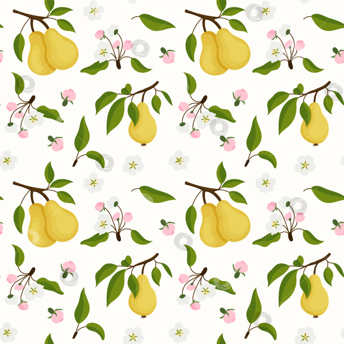 Скачать Бесшовный узор с желтым фрешем на дереве для позднего завтрака с цветами фотосток Ozero