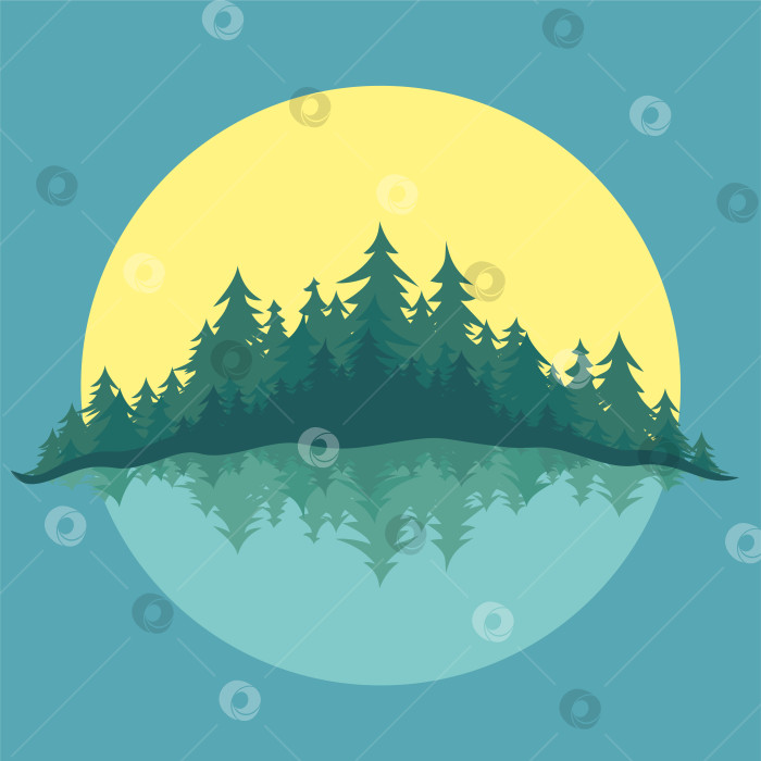 Скачать Рассвет солнца в лесу. фотосток Ozero