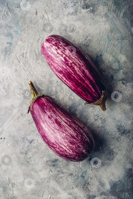Скачать Два фиолетовых баклажана на светлом фоне фотосток Ozero
