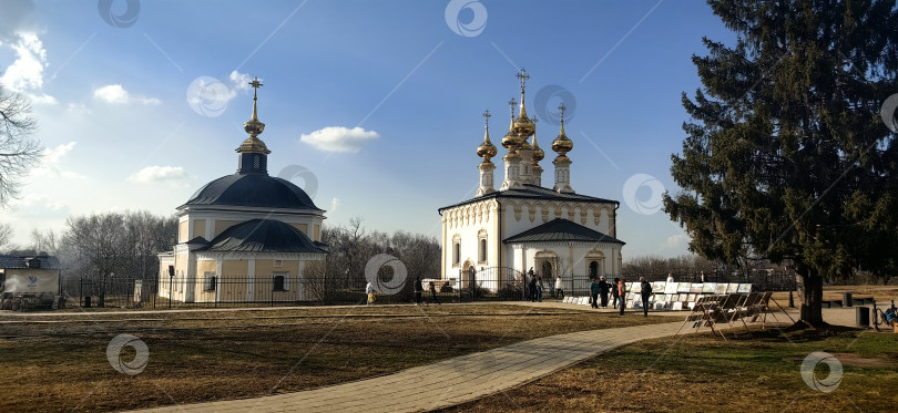 Скачать Суздаль, Церкви Николая Чудотворца и Входа Господня в Иерусалим фотосток Ozero