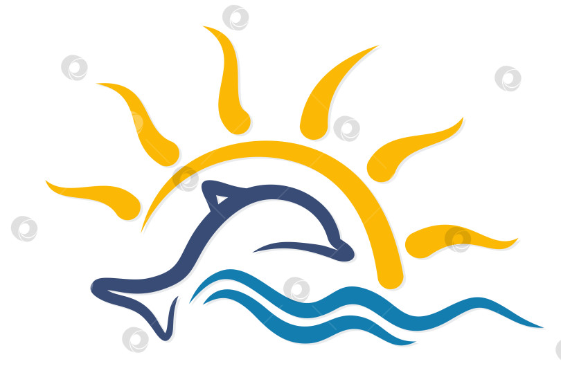 Скачать Дельфин с волной. фотосток Ozero