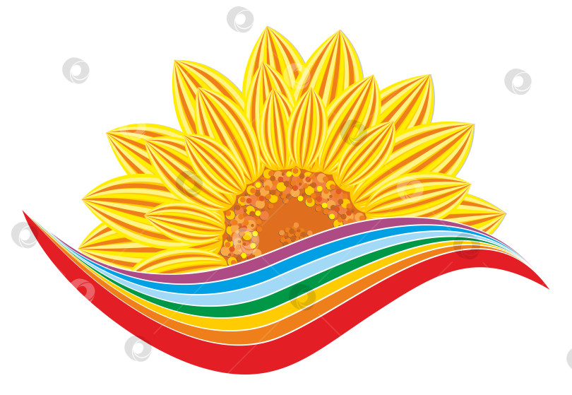 Скачать Логотип подсолнуха с радугой. фотосток Ozero