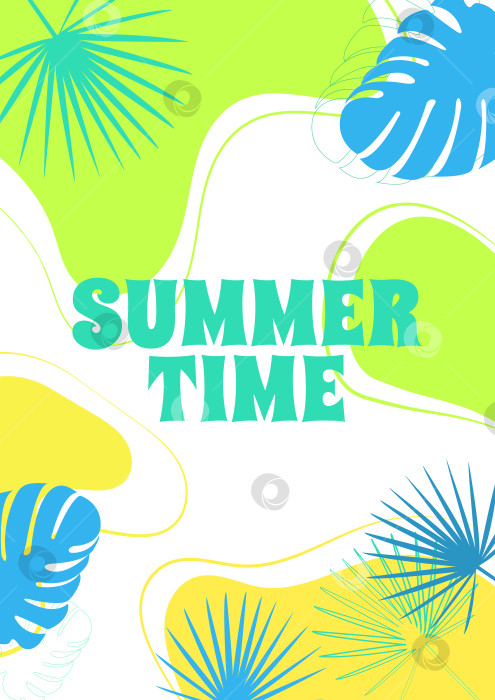 Скачать Яркий летний плакат. Летний абстрактный плакат. Шаблон фотосток Ozero
