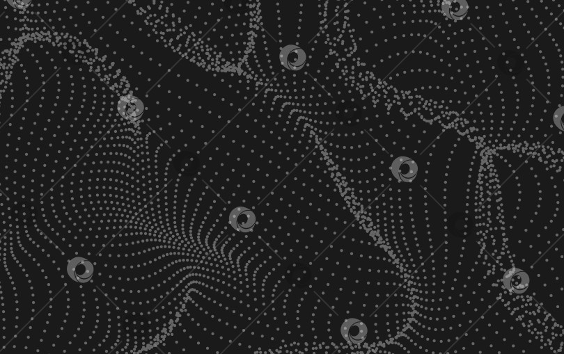Скачать Точечный узор в полутонах. Монохромная цифровая текстура для печати. Волны разбухают на поверхности, искажая пространство в случайном порядке. Векторный черный фон фотосток Ozero