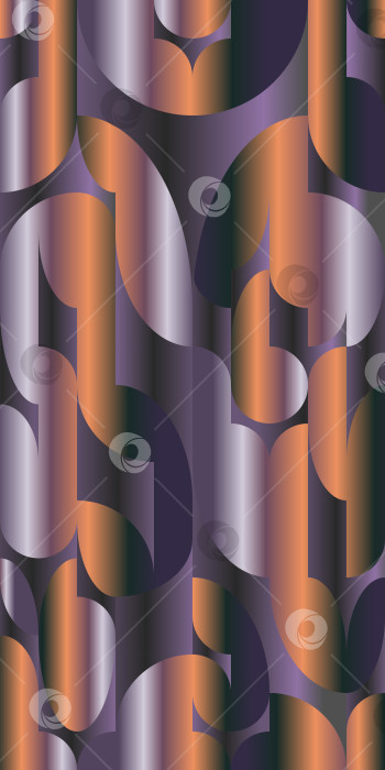 Скачать Графическая металлическая градиентная композиция из простых геометрических фигур. Рисунок Баухауза, плакат в минималистичном стиле с резкими и плавными изгибами линий. Векторный фон фотосток Ozero