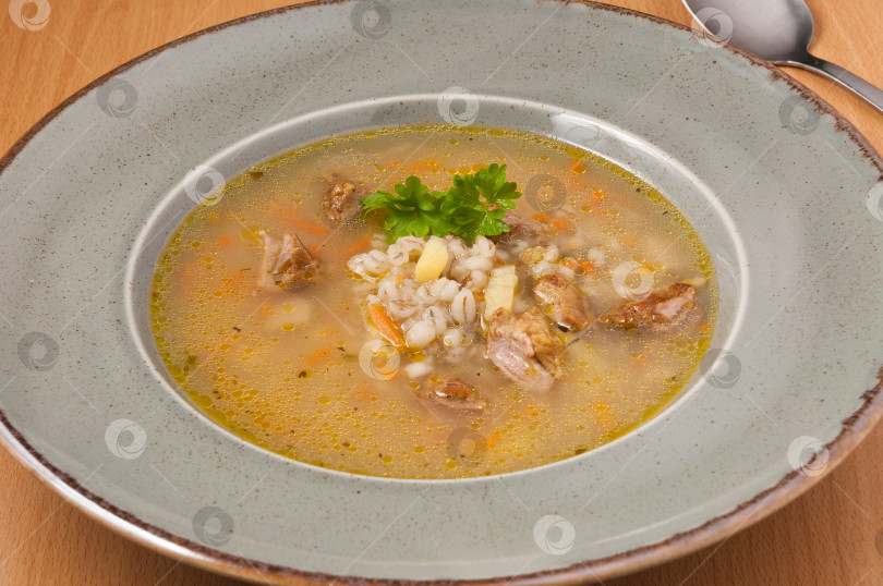 Скачать суп из рассольников на мясном бульоне. закрыть фотосток Ozero