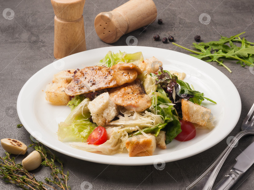 Скачать Салат "Цезарь" с курицей. классический популярный салат фотосток Ozero
