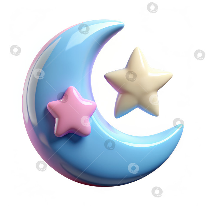 Скачать Небесный танец: Звезда и Полумесяц сходятся. Порождающий ИИ фотосток Ozero