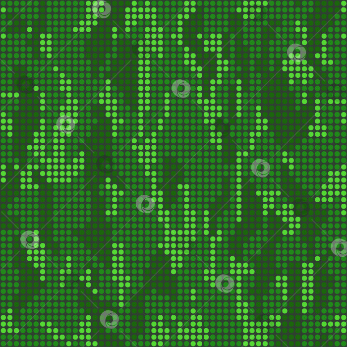 Скачать Абстрактная зеленая текстура бесшовной камуфляжной матрицы в полутонах. Цифровой камуфляжный фон в горошек. Принт на ткани для хакеров безопасности. Векторные обои фотосток Ozero